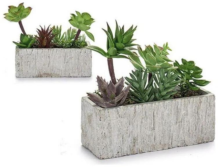 Planta Decorativa Cinzento Verde Cerâmica Plástico (9 x 20 x 21,5 cm)
