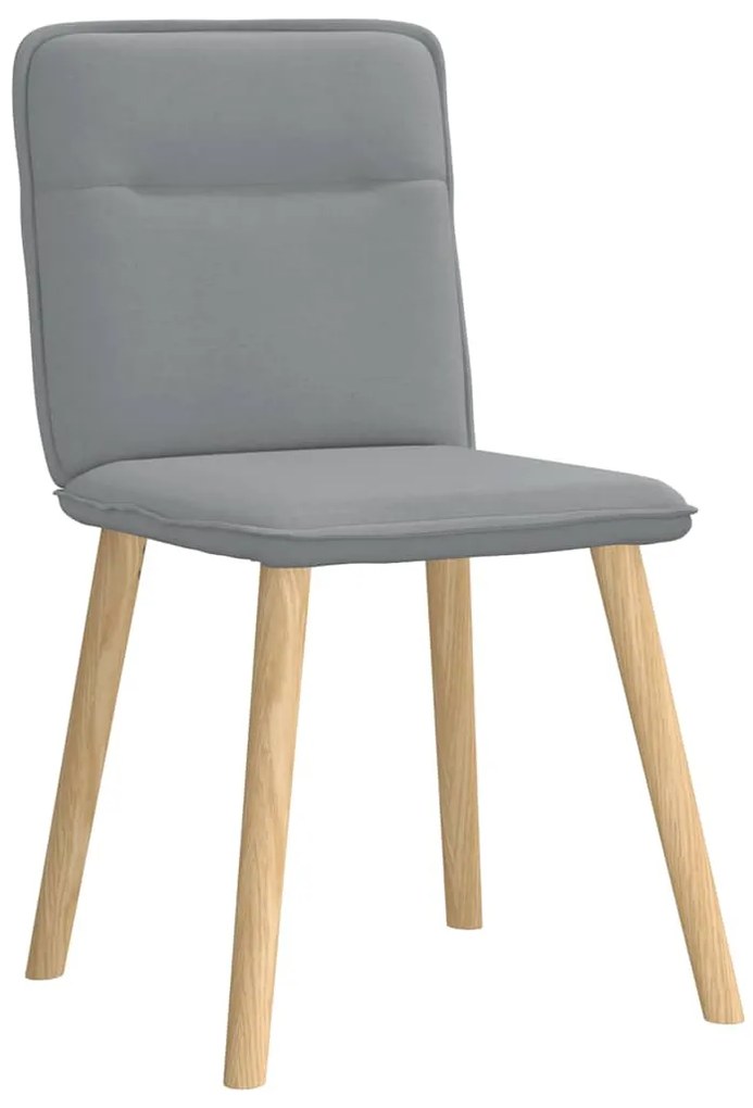 Cadeiras de jantar 6 pcs tecido cinzento-claro