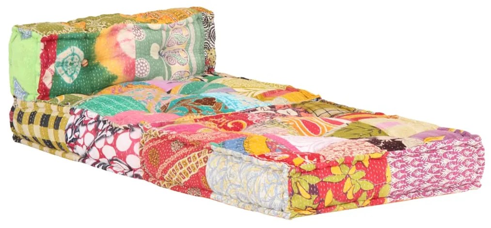 Pufe modular tecido em retalhos