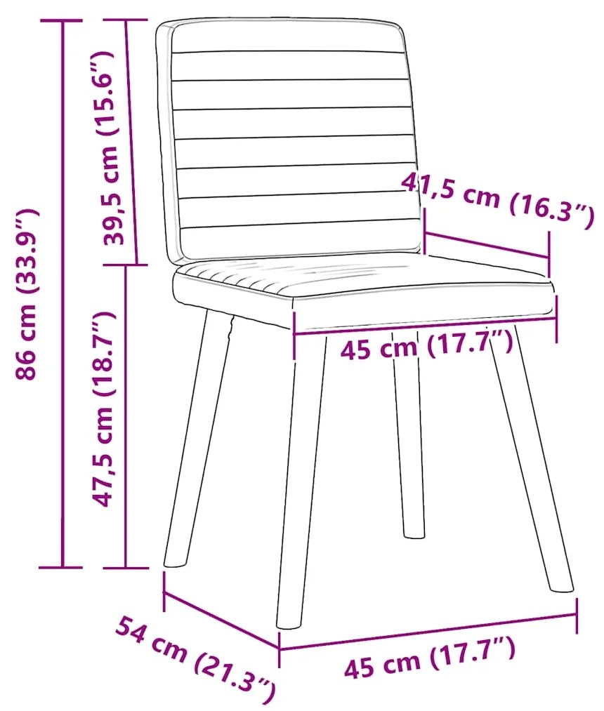 Cadeiras de jantar 2 pcs tecido castanho-escuro