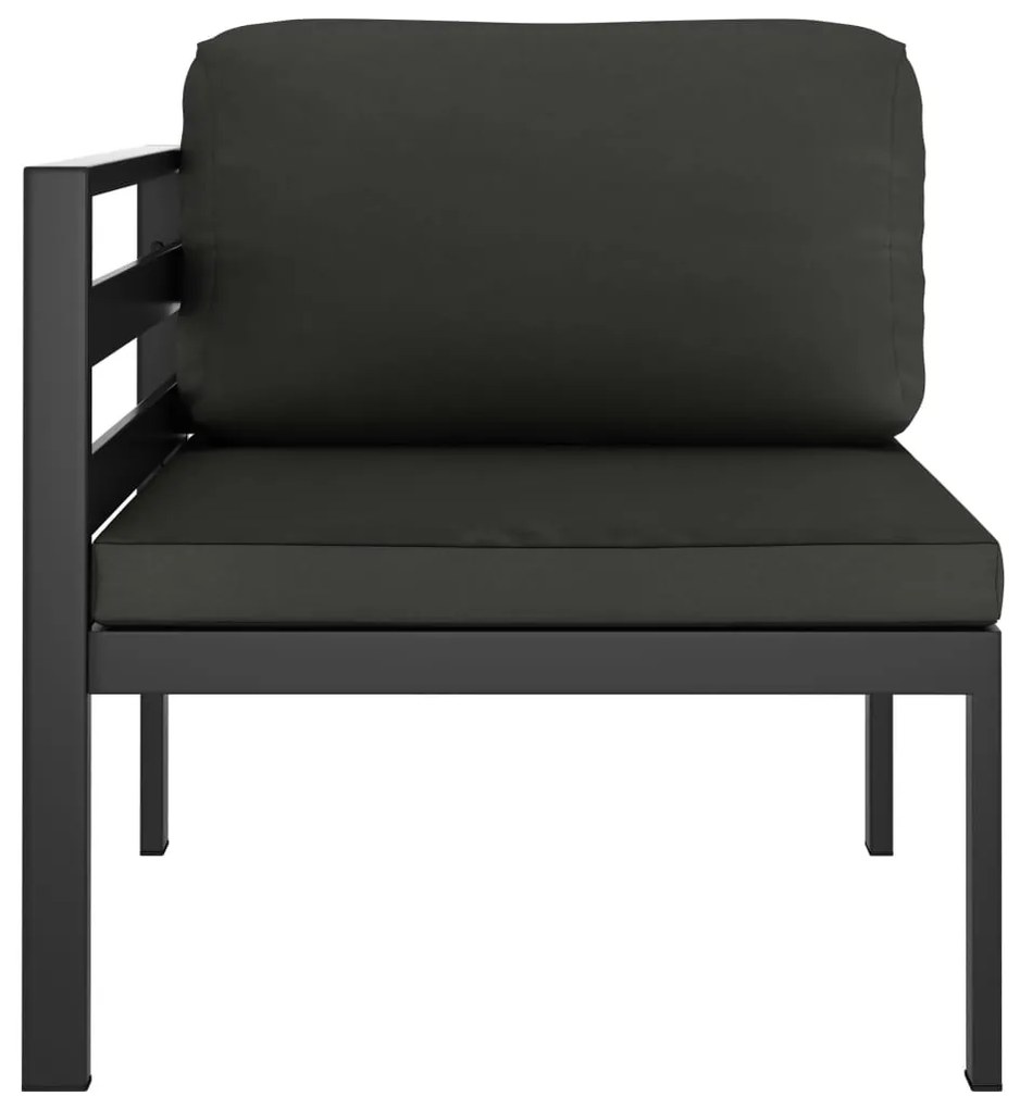 6 pcs conjunto lounge jardim com almofadões alumínio antracite