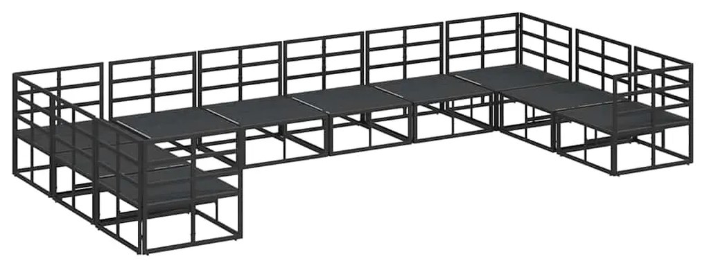 Conjunto de Sofá de Jardim 10 pcs Preto 423 x 213 x 71 cm
