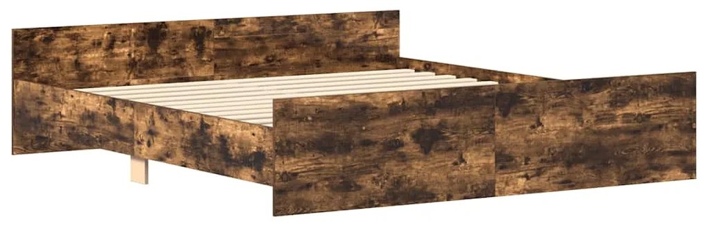 Estrutura cama c/ cabeceira/apoio pés 180x200cm carvalho fumado