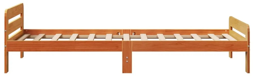 Cama sem colchão 100x200 cm pinho maciço castanho-mel
