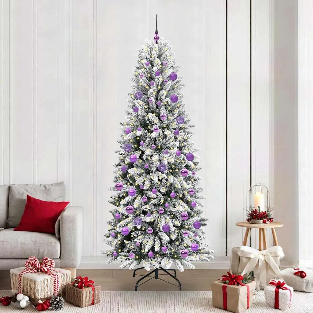vidaXL Árvore de Natal Artificial com 300 LEDs Branco 210 cm