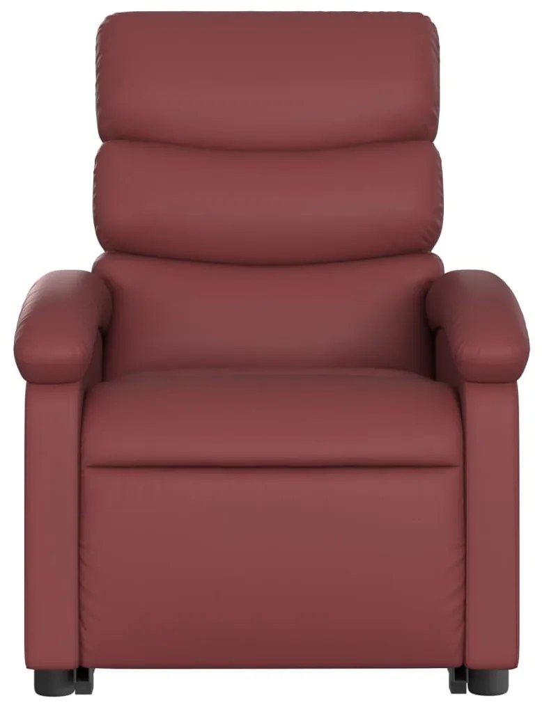 Poltrona massagens reclinável couro artificial vermelho tinto