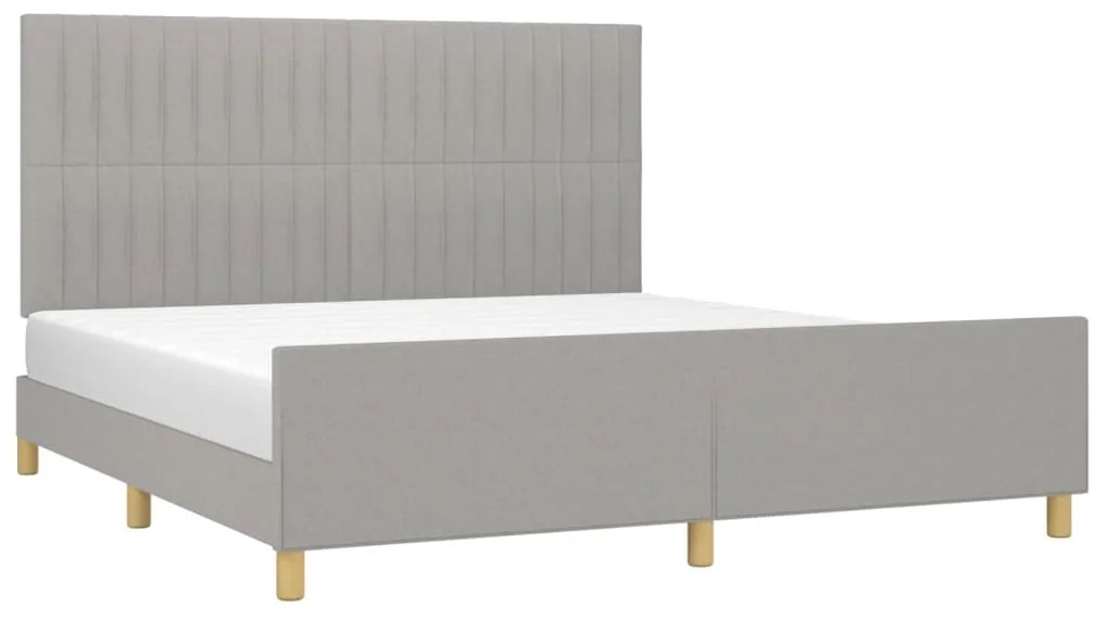 Estrutura de cama sem colchão 160x200 cm tecido cinzento-claro