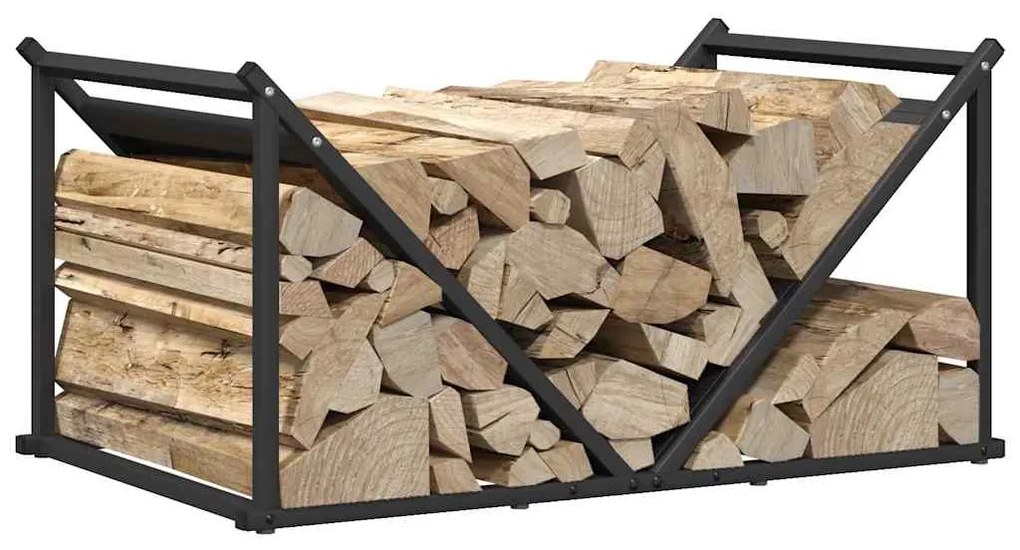 Suporte para lenha 70x43x34,5 cm aço laminado a frio preto