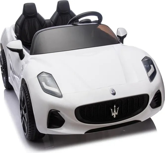 Carro elétrico para crianças 12V Maserati GranTurismo Folgore, 2 lugares, pneus de borracha Branco