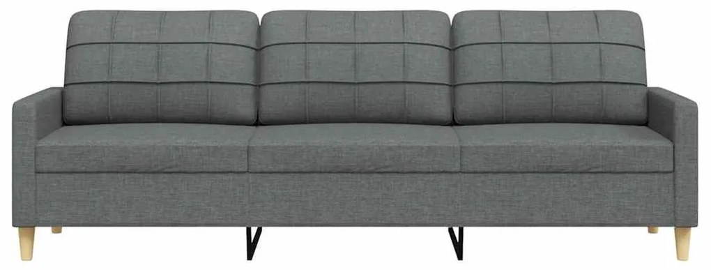 Sofá de 3 lugares 210 cm tecido cinza-escuro