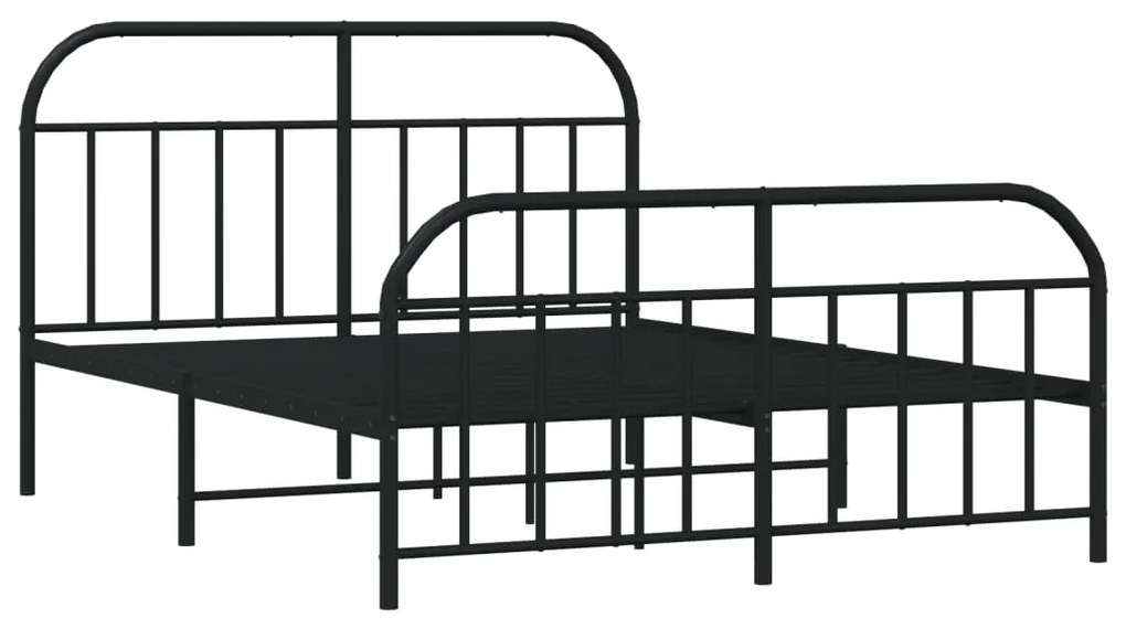 Estrutura de cama sem colchão com pés 160x200 cm preto