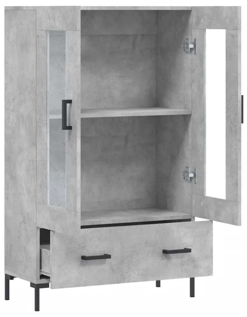 Aparador alto 69,5x31x115 cm derivados de madeira cinza-cimento