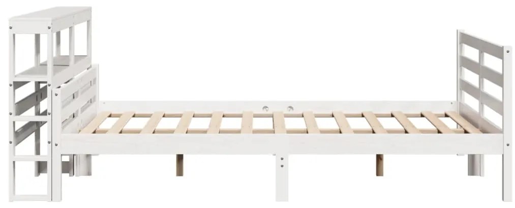 Estrutura de cama c/ cabeceira 150x200 cm pinho maciço branco