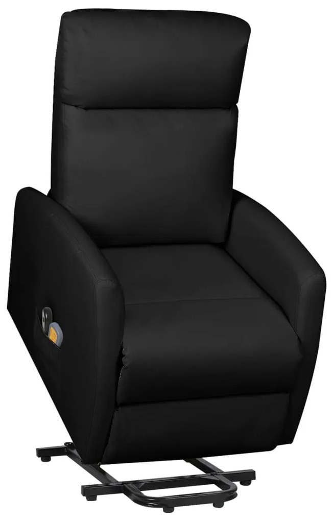 vidaXL Poltrona massagens elevatória couro artificial preto