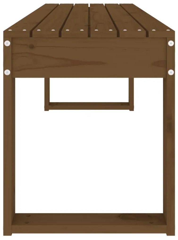 Banco de jardim 110x38x45 cm pinho maciço castanho-mel
