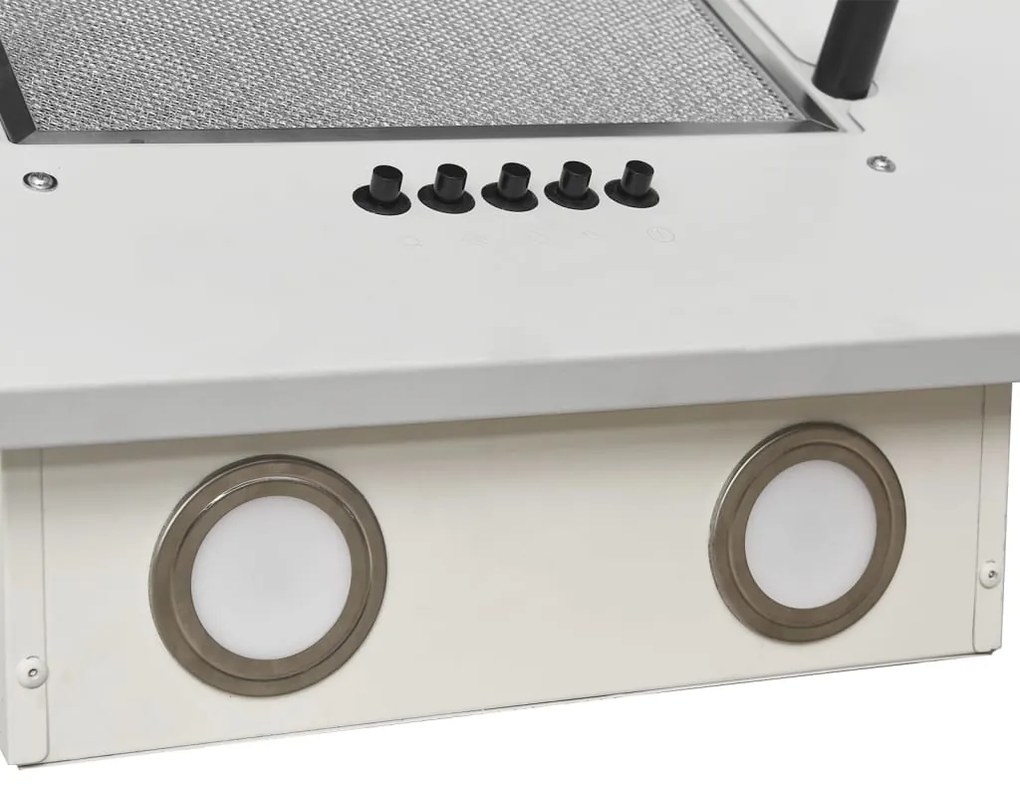 Exaustor de parede 60cm aço inoxidável e vidro temperado branco