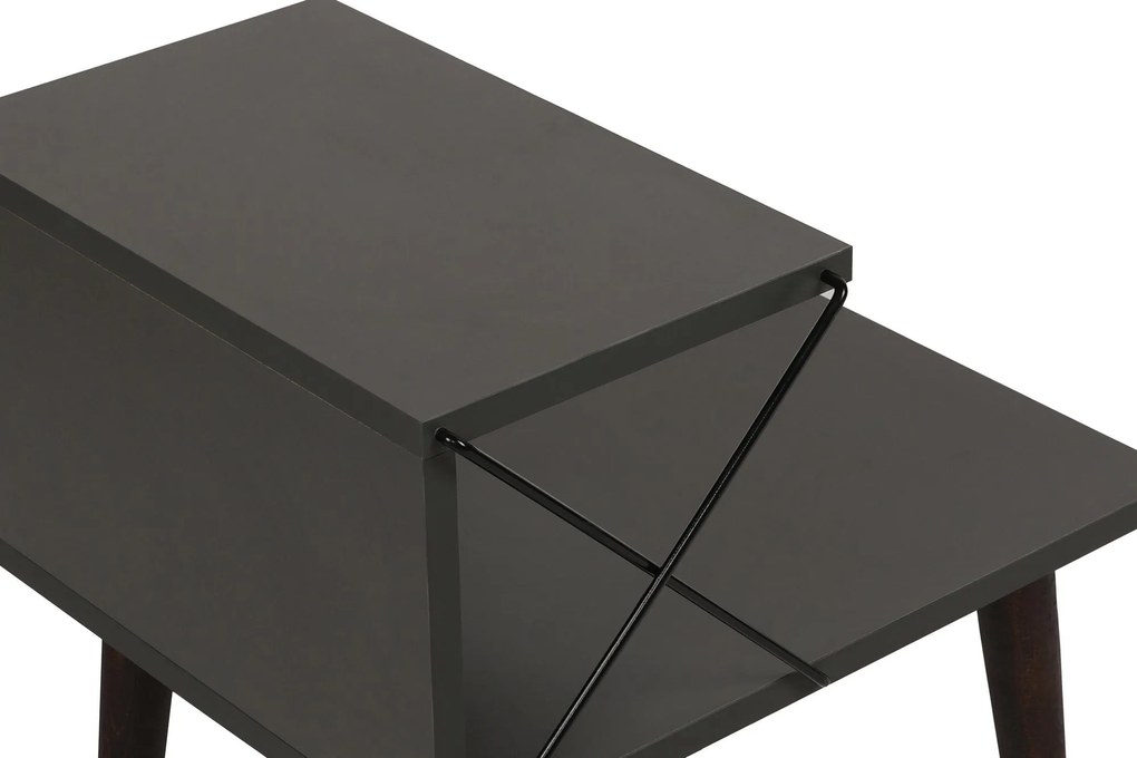 Mesa de Cabeceira Cross – Antracite – 50x55x40 cm