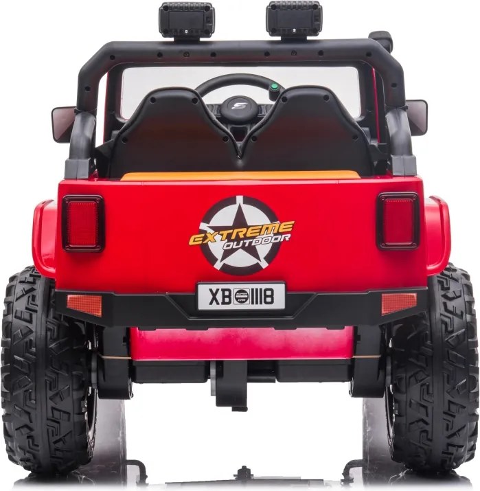 Jipe elétrico para Crianças 24V 4x4 Jeep Monster Rodas de espuma EVA, assento Couro ecológico Vermelho