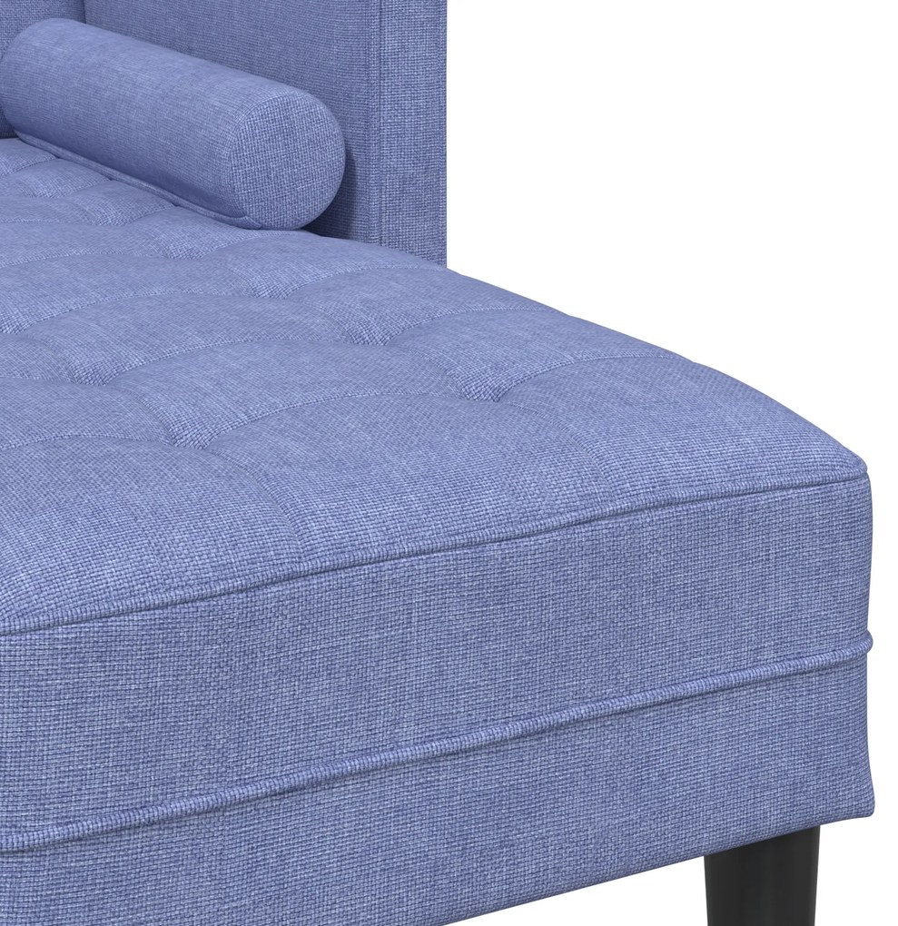 Conjunto de Sofá de 2 Peças com Almofadas Azul Jeans Tecido