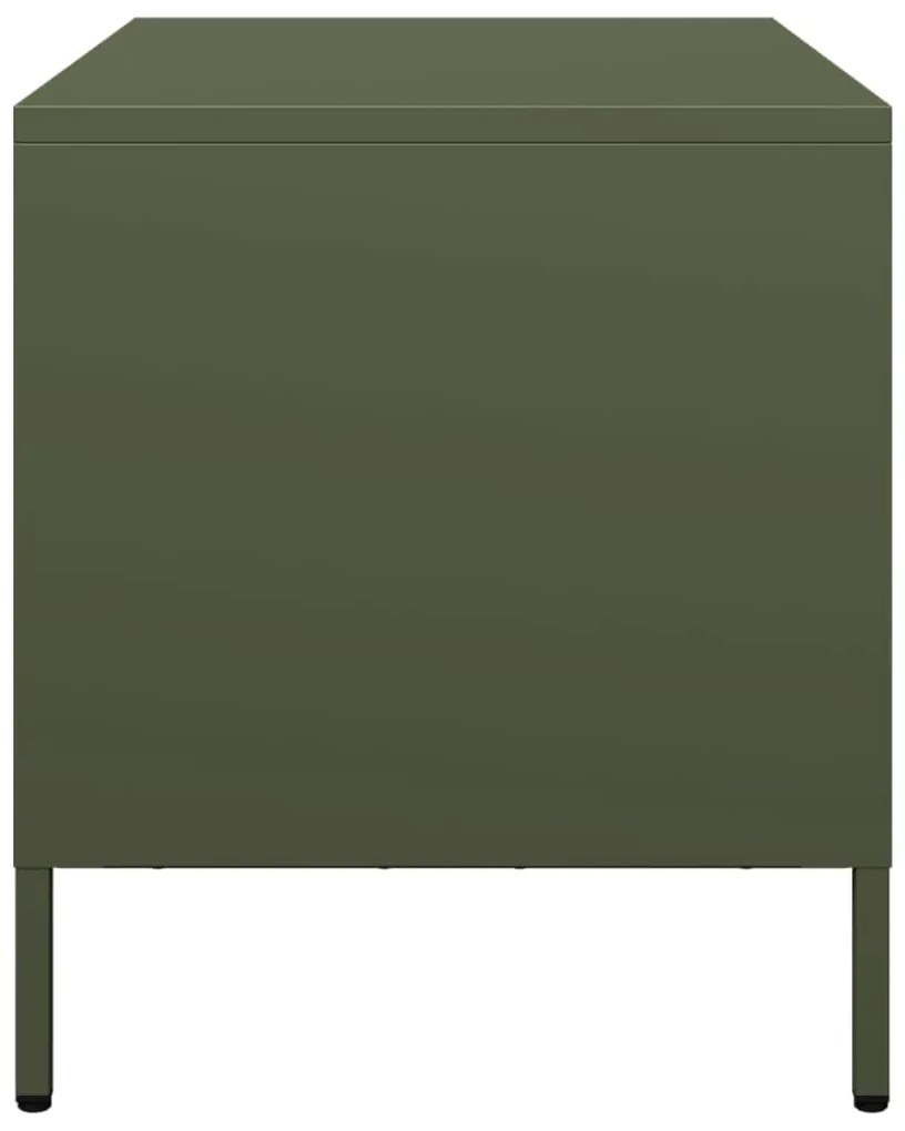 Móvel de TV 68x39x43,5 cm aço laminado a frio verde-azeitona