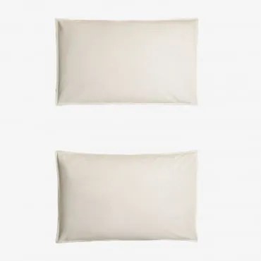 Conjunto De 2 Fronhas Em Linho Sorana 160g/m² Branco & 50 X 75 Cm - Sklum