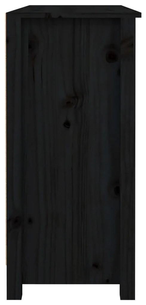 Aparador100x35x74,5 cm madeira de pinho maciça preto