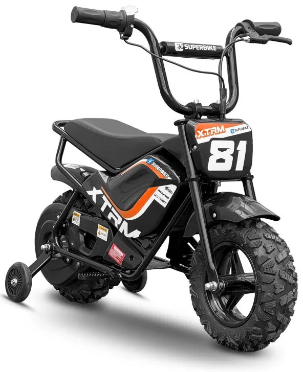Mini Mota elétrica para crianças Bateria 250W E.SUPERBIKE C/Limitador velocidade Laranja