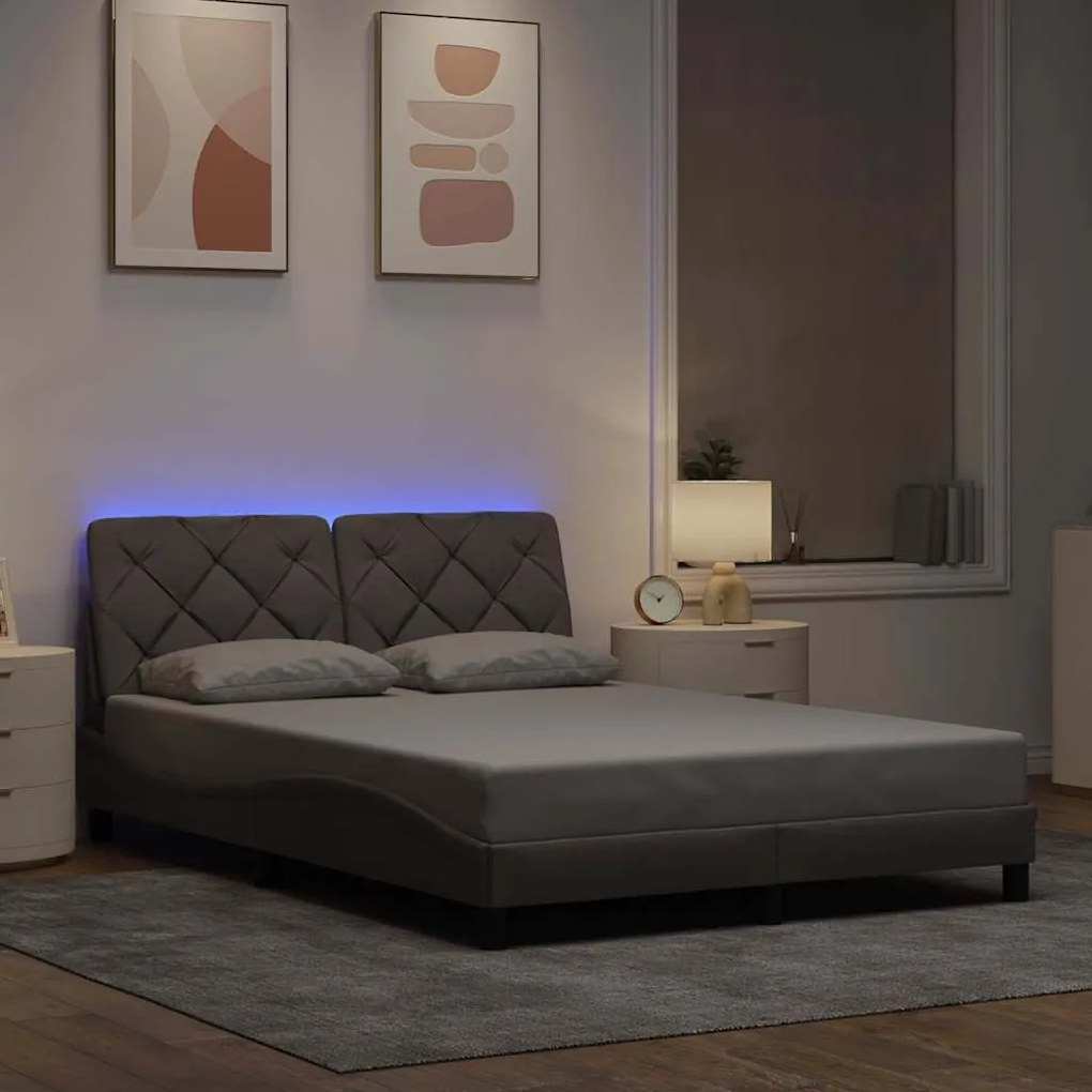 vidaXL Estrutura cama com LED sem colchão 120x200 cm tecido