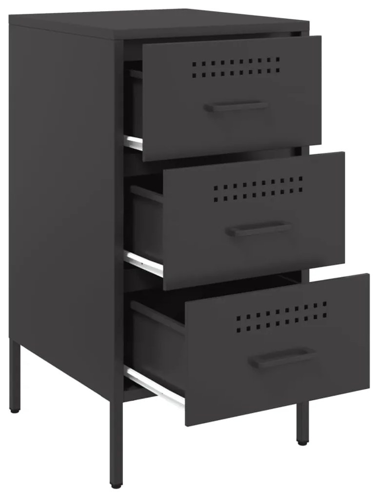 Mesas de cabeceira 2 pcs 36x39x68 cm aço preto
