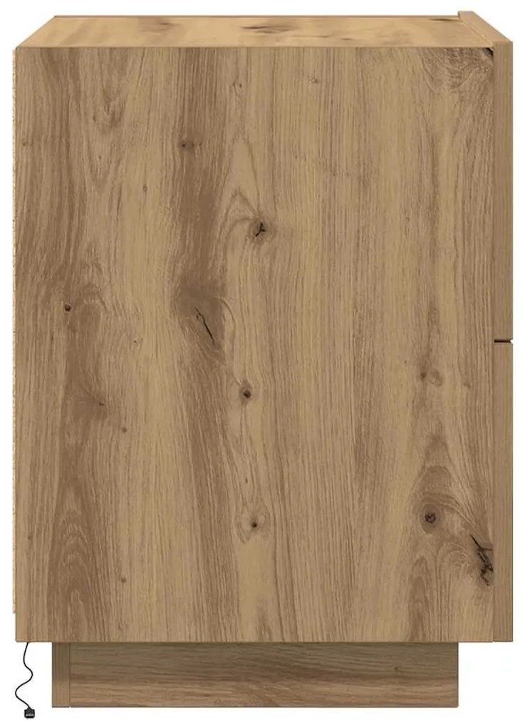 Cristaleira vidaXL com Luzes LED Carvalho Artesanal 45x40x55 cm