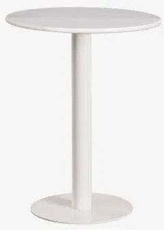 Mesa De Bar Redonda Em Pedra Natural Xiren Ø60 Cm & Mármore Branco Guangxi & Branco Glacial - Sklum