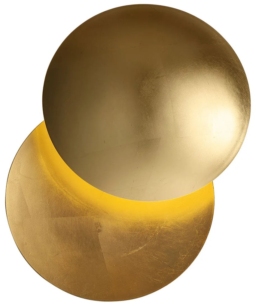 Candeeiro de parede moderno dourado 34,5cm 2-luzes - Sunrise Moderno