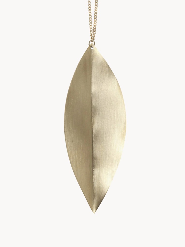 Ornamentos de Natal em latão Leaf, conjunto de 4