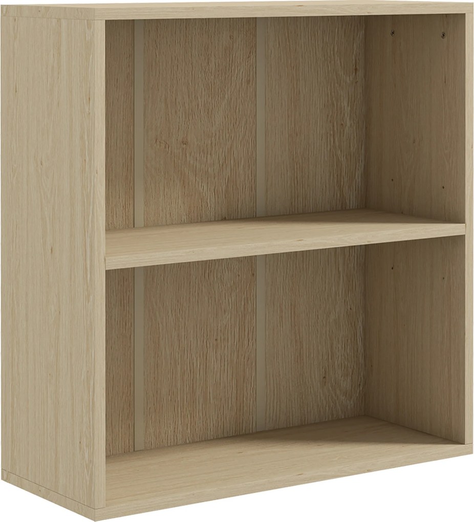 HOMCOM Estante 2 Prateleiras com Prateleira Ajustável 60x24x63 cm Efeito Madeira Natural | Aosom Portugal