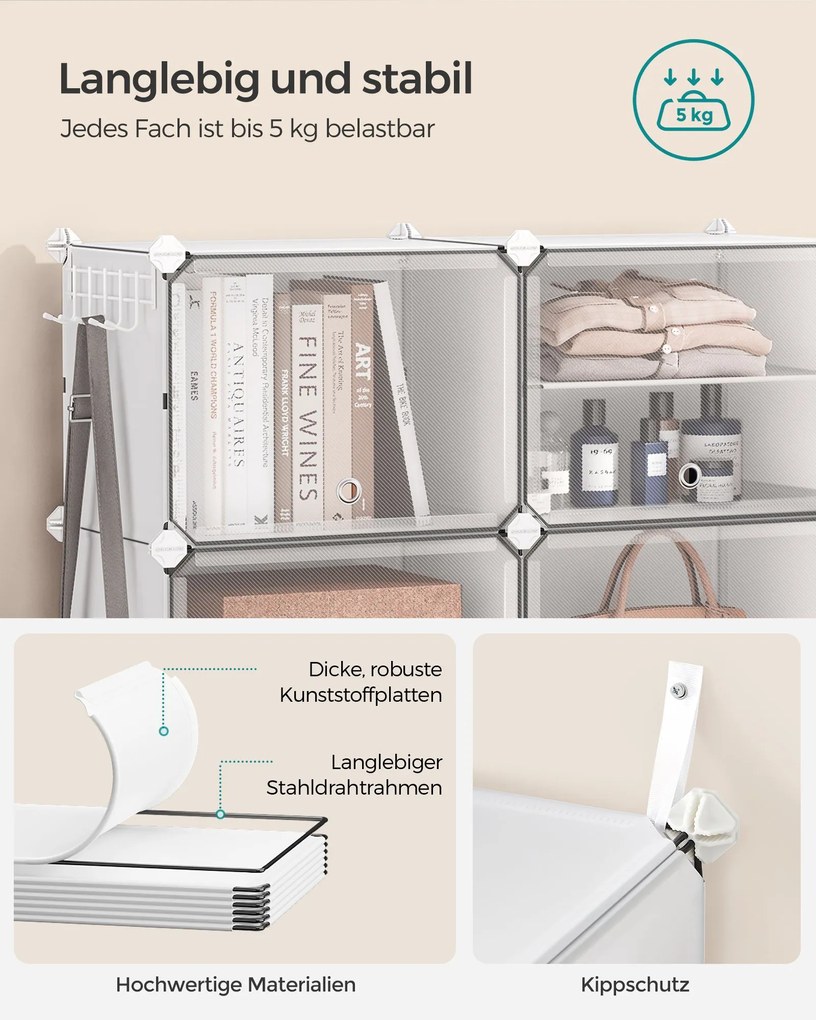 Sapateira com 4 compartimentos, armário para sapatos, com portas 32 x 83 x 63 cm Branco
