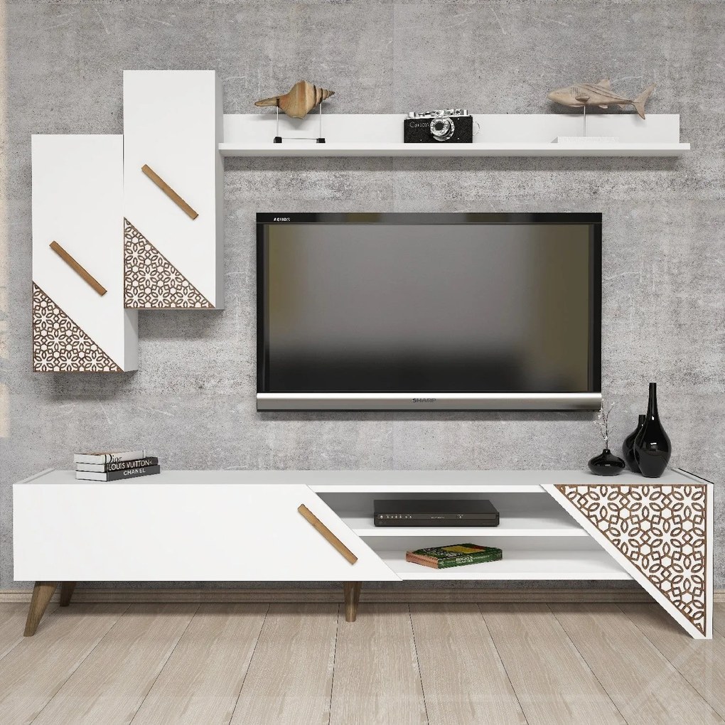 Unidade de TV Beril – Branco – 180x40x37 cm