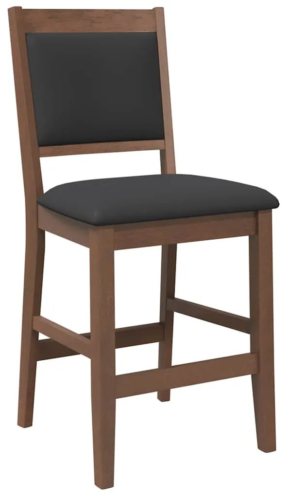 Bancos de bar com almofadões 2pcs madeira de seringueira maciça