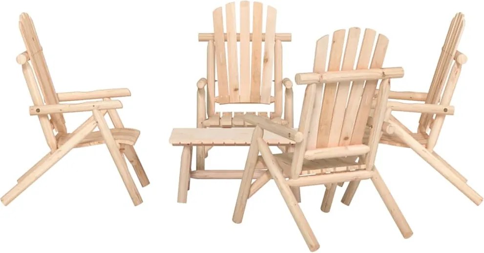 vidaXL 5 pcs conjunto lounge de jardim madeira de abeto maciça