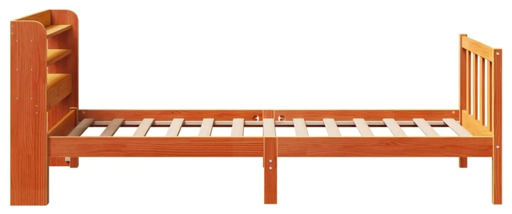 Estrutura cama c/ cabeceira 90x200 cm pinho maciço castanho-mel