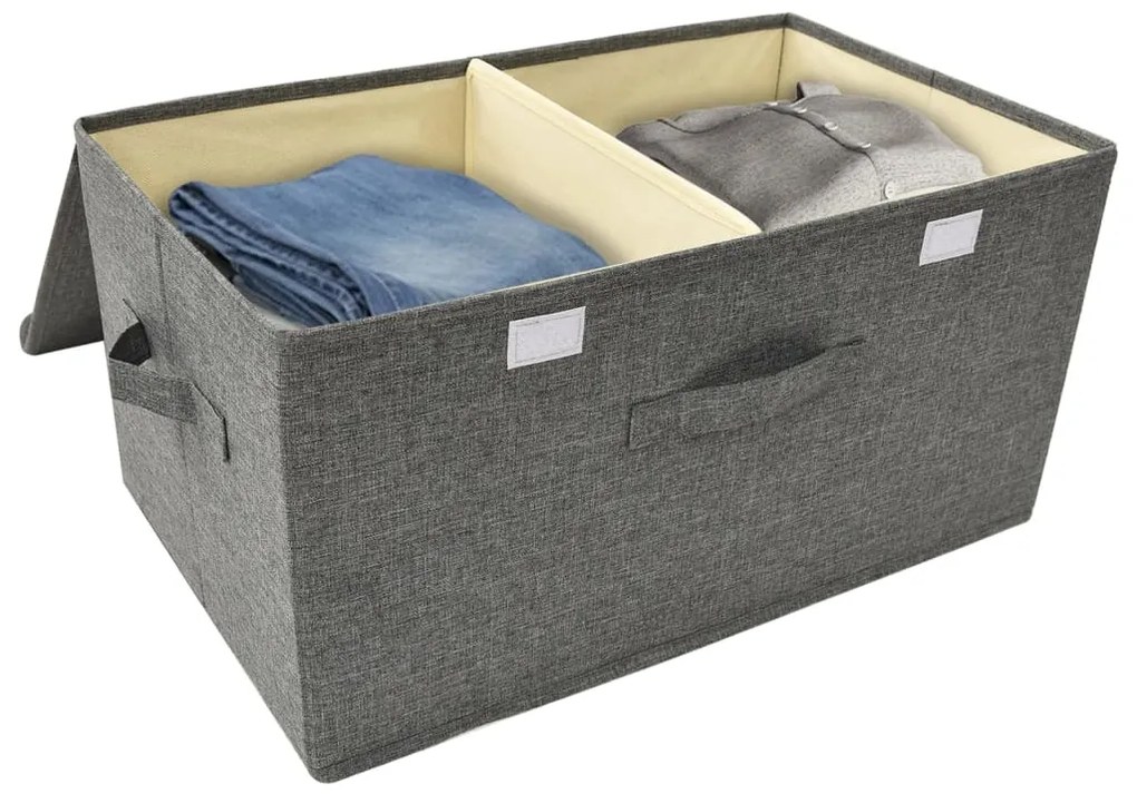 Caixa de arrumação 50x30x25 cm tecido antracite