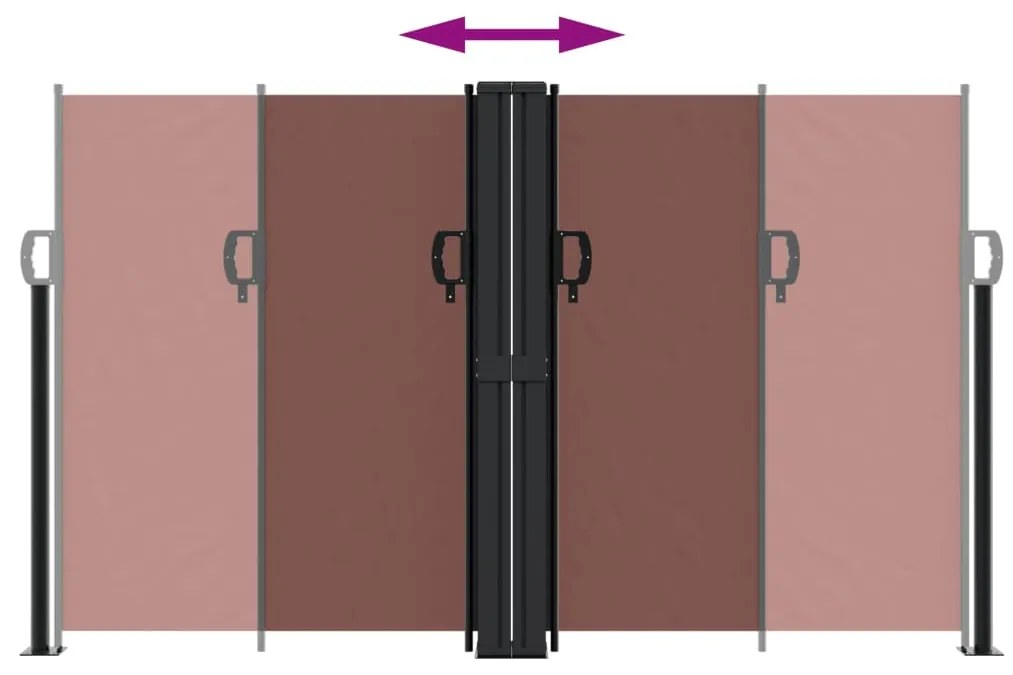 Toldo lateral retrátil 140x1000 cm castanho