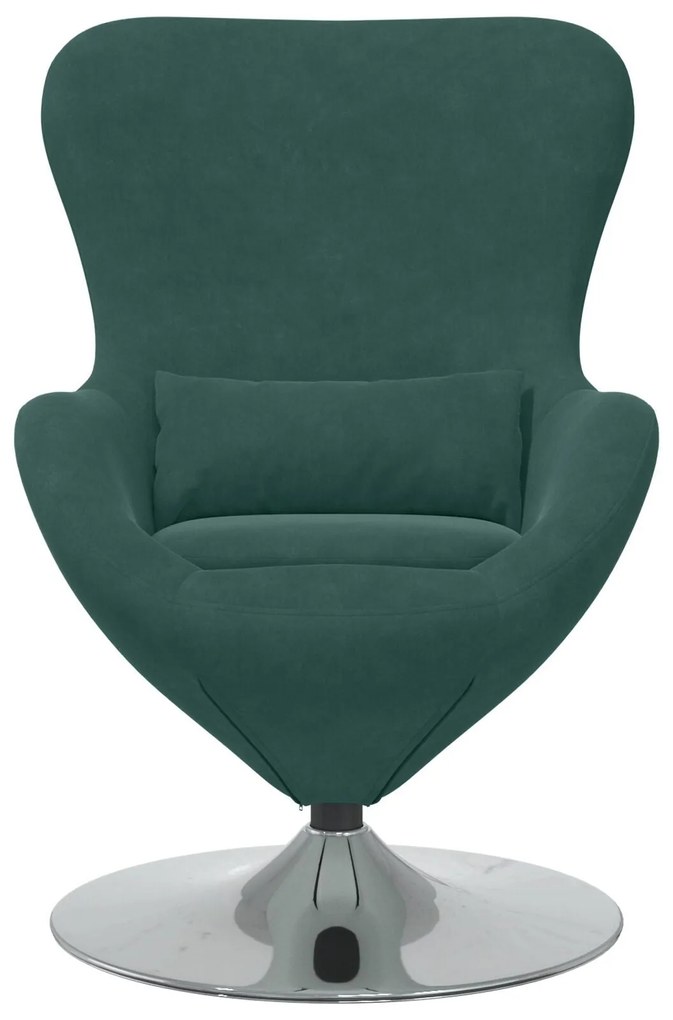 Poltrona Ovo Veludo Verde Escuro