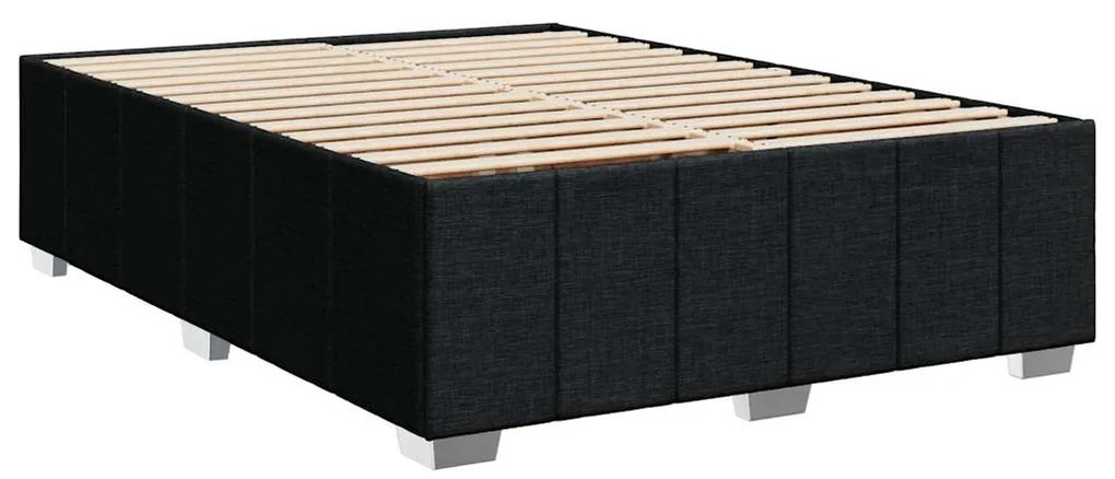 Cama com molas/colchão 140x200 cm tecido preto