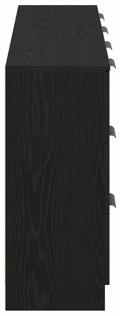 Buffets 2 pcs Madeira de Carvalho Preto 60x30x70 cm Madeira engenheira
