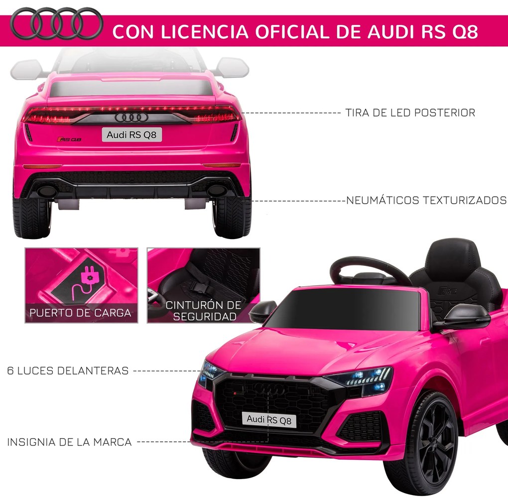 HOMCOM Carro Elétrico Infantil acima de 3 anos Licença Audi RS Q8 com