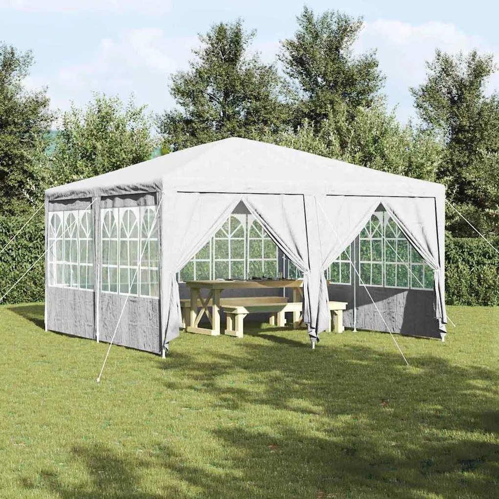 vidaXL Tenda de Festa Branco 400 x 400 x 266 cm Polietileno