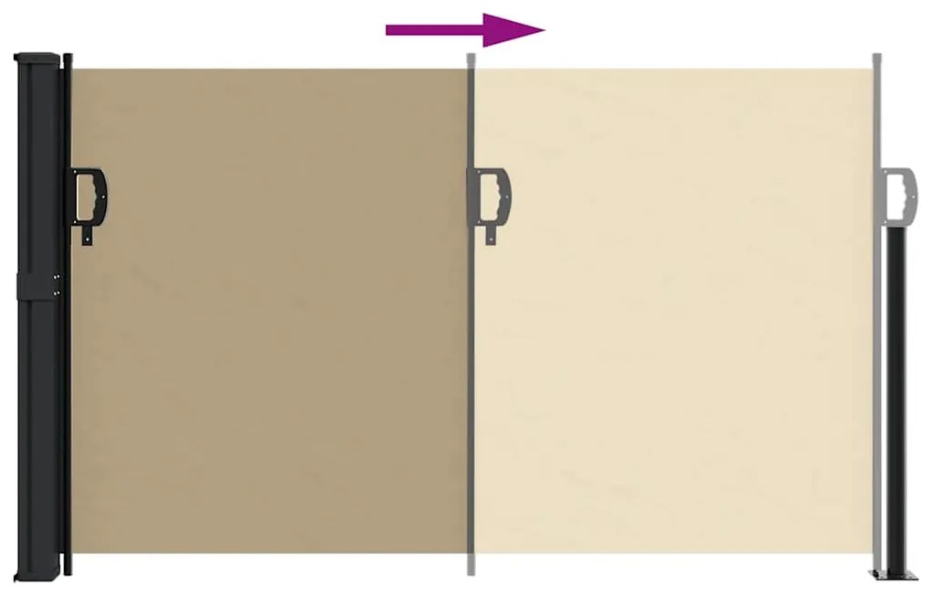 Toldo lateral retrátil 120x500 cm bege