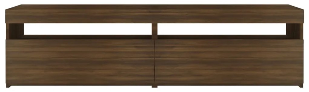Móvel de TV com luzes LED 2 pcs 75x35x40 cm carvalho castanho