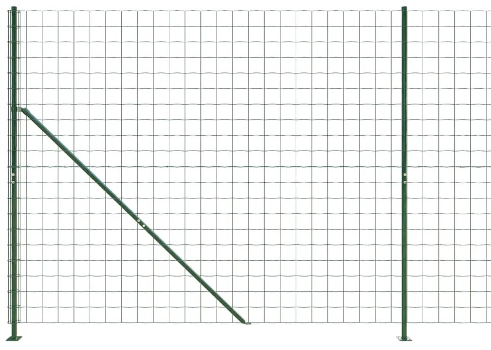 Cerca de malha de arame com flange 1,6x10 m verde