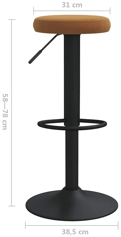 Bancos de bar 2 pcs veludo castanho